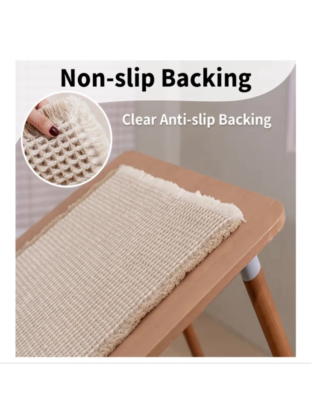 NEW Waffle Bath Mat Boho Bathroom Rugs Non Slip Washable Super Absorbent 24x48”